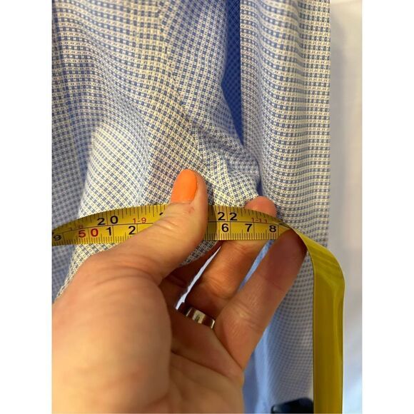 Jos A Bank Traveler Travel/Tech slim fit 16-36 blue white gingham EUC - Picture 5 of 7